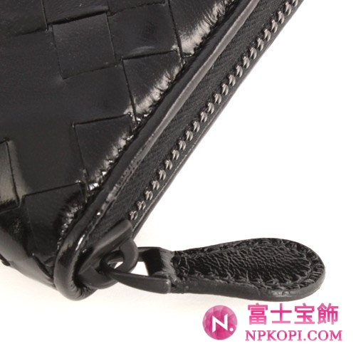 ボッテガヴェネタ エナメル 長財布 ブラック 114076VP8631000 